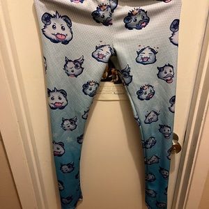 Cute leggings with character from con size large fits likes a small/medium